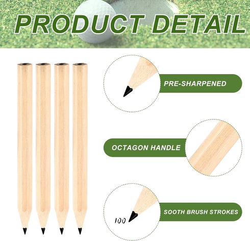 Yexiya Golf Pencils Bulk (1000 Pcs) - Half Pencils 2 HB, Pre Sharpened Hexagonal Yellow Wood Mini Pencils for Kids