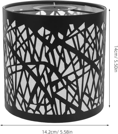 5.58,High:5.5,Fitter:1.65,E27 UKCOCO Black Metal Lamp Shade: Small Lamp Shade Drum Lampshade Replacement with Hollow