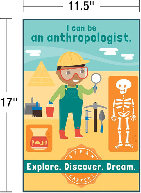 Carson Dellosa 12-Piece STEAM Careers Posters, 8.5" x 11" STEM Wall Art for Kids with Positive Affirmations