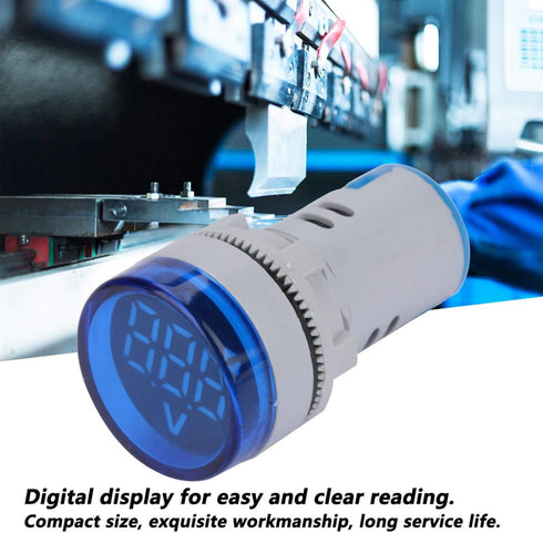 Voltmeter, LED Voltmeter Light Digital Display Dc Voltage Meter Display Voltage Meter Indicator Round Lamp Tester Wide Measurement Range of 6-100V