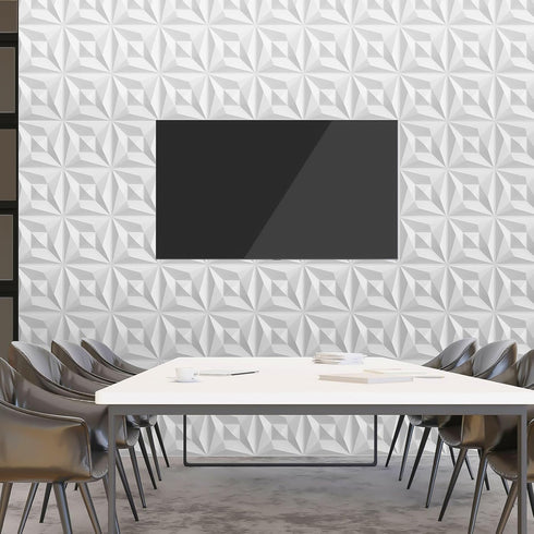 40 3D 11.8"*11.8" 3D PCS Wall Panels for Interior Dcor White Wall Covering PanelsPVC Textured Tile for Living