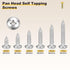 METALLIXITY Screws(M6) 135Pcs, 304 Phillips Pan Head Self Tapping Stainless Steel Self Drilling Screw Assortment Kit