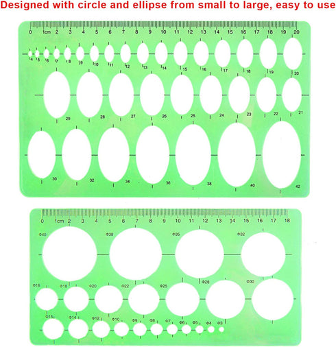 SIQUK 9 Pieces French Curve Drawings Templates, Clear Green Plastic Rulers for Engineering, Studying, and Designing