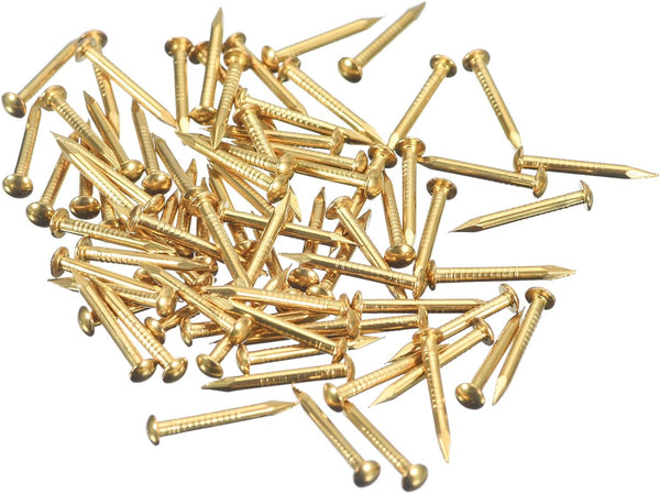 uxcell 250 Pcs Tiny Brass Nails 1.5mmx15mm(DxL) Small Hardware Nails for Wooden DIY Decorative Boxes, Brass Tone