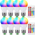 ILC RGB LED Light Bulb, 8 Pack, Color Changing, 40W Equivalent, 450LM, 2700K Warm White, RGBW, Flood Light