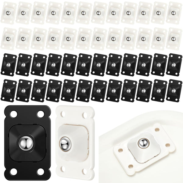 48 Pcs Self Adhesive Caster Wheels for Kitchen Appliances, 360° Swivel Mini Roller Ball Transfer Bearing