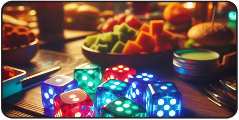 GENERIC Color-Changing LED Dice Desk Mat - Premium Smooth Surface & Rubber Base