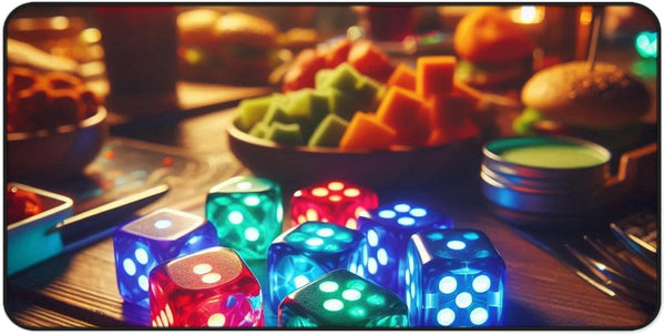 GENERIC Color-Changing LED Dice Desk Mat - Premium Smooth Surface & Rubber Base