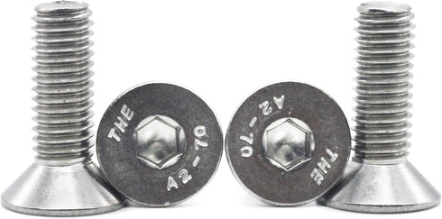 Fullerkreg 18-8 Stainless Steel Hex Drive Flat Head Screw M6 x 1 mm Thread, 25 mm Long, Packs of 25