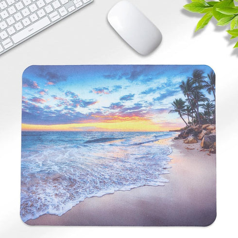 BEAMARKER Sunset 9.5x7.9 Inch Beach Mouse Pad Non-Slip Rubber Base Computer Mouse Pad Waterproof Washable Rectangle Mat