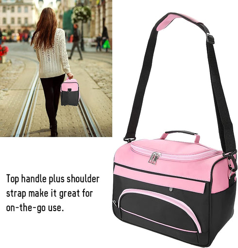 PABVZS Hairdressing Tool Carrying Bag Travel Storage Case Bag with Shoulder Strap Portable Barber Toolkit Storage Bag