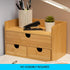 MEEDEN Bamboo Desk Organizer with Drawers, Desktop Storage Container for Office Home Toiletries