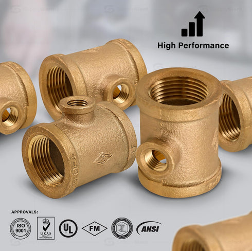 CSSU0340 3/4'' x 1/4''-Inch Reducing Tee, Brass Construction, Higher Corrosion Resistance, Economical & Easy to Install