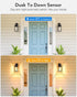 15" Garage,1 Large Dusk to Dawn Outdoor Wall Lights Exterior, Bronze Porch Light with Modern Transparent Glass