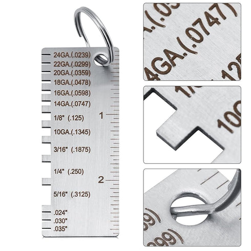 2 Pcs Stainless Steel Metal Sheets, Welding Thickness Gauge & Round Dual-Sided Metal Sheet Guage