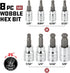 Powerbuilt 642402 8-Piece SAE Wobble Ball Hex Bit Set, Silver