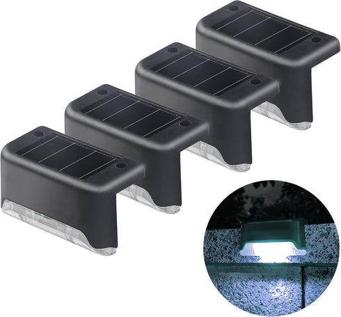 4Pack Solar Pool Light, Cold White Solar Deck Lights, Outdoor Waterproof LED Step Lights