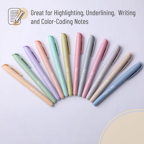 Mr. Pen 12 Pack Highlighters, Chisel Tip, Pastel Colors, No Bleed Highlighter Set
