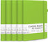 feela 5 Pack Notebooks Journals, Hardcover Classic Ruled Lined Journals with Pen Holder, A5, Green