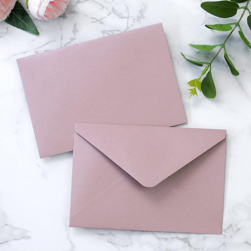 PONATIA 50 Pack A4 Envelopes, 4 1/4 x 6 1/8 Inches Dusty Rose Envelopes for Gift Cards, Wedding Details Cards