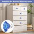 Yetaha Blue Crystal Drawer Knobs, 5PCS Rose Shape Glass Handles for Cabinet Pulls, with Screws