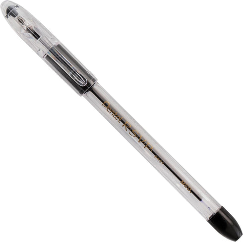 Pentel RSVP Ballpoint Pen, Medium Line, Black Ink, 12 Pack