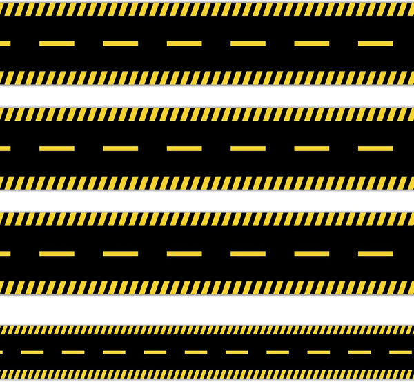 Whaline 32.8ft Construction Theme Bulletin Board Borders Black Yellow Stripe Die-Cut Rolled Trim for School Office Decor