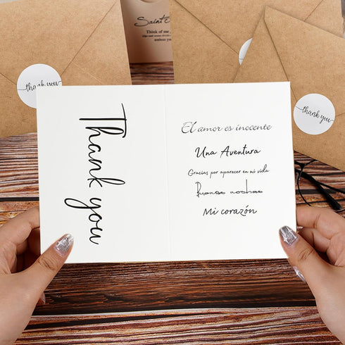 60 Pack 4x6 VANRA Thank You Cards with Envelopes and Stickers Bulk Thank You Note Cards with Kraft Envelopes Blank
