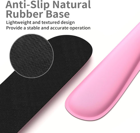 PULAIXIN Ergonomic Mouse Pad Wrist Support & Keyboard Set, Cute Memory Foam Non-Slip Rubber Base, Pink