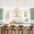 E26/E27 Modern Mini Crystal Pendant Light, Adjustable Gold Chandelier Flush Mount Ceiling Fixture for Kitchen Island