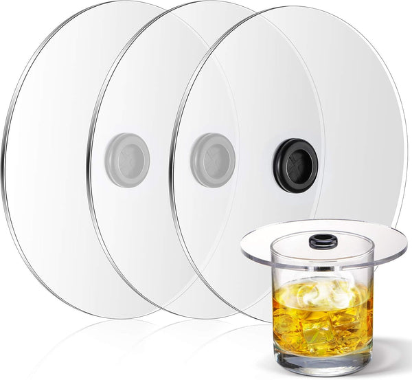 Patelai 3 Pieces Smoking Gun Cup Covers, Infuser Lids for Cocktail Drinks, Smoking Gun Accessories for Wine Cups
