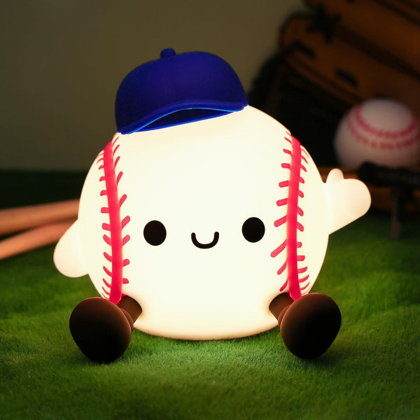 Attivilife Baseball Night Light, Baseball Gifts for Boys, Soft Silicone Nursery Bedroom