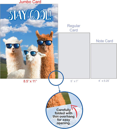 NobleWorks Jumbo Funny Congratulations Greeting Card, 8.5 x 11 Inch with Envelope (1 Pack) - Big Congrats Llamas