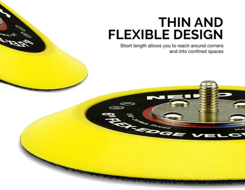 Neiko Flexible-Edge Hook-and-Loop PU Backing Pad for DA Sander, 6 Inches by 5/16 Inches, 24 Thread
