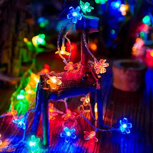 33ft 100 JACUXLSS Flower Fairy String Lights, LED Cherry Blossom Plug in Easter Christmas Tree Hanging Dcor Lamp