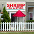 Fastasticdeals 4 Grommets 24x48Inches Vinyl Banner Multiple Sizes Shrimp on Stick Red Food Bar Restaurant Truck A