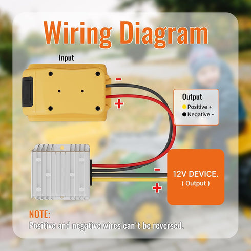 Step Down Converter for Dewalt 20V to 12V Adapter, Power Wheel Battery Adapter DC Voltage Regulator