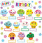 Fancy Land Happy Birthday Bulletin Board Set, Sweet Bright Color Cupcake Classroom Decoration 78 Pieces