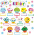 Fancy Land Happy Birthday Bulletin Board Set, Sweet Bright Color Cupcake Classroom Decoration 78 Pieces