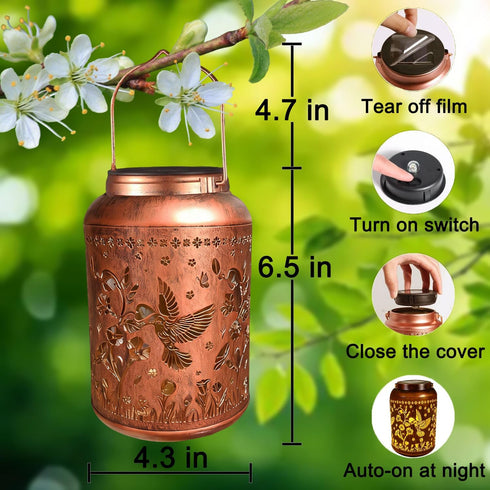 Viewpick Hummingbird Hummingbird Solar Lanterns Outdoor Waterproof Garden Decor Birthday Gifts for Women Mom Grandma