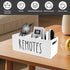 ZJRDYYK 3 Nightstand(white,1) TV Remote Control Holder with Compartment for Living Room, Wooden Controller Organizer