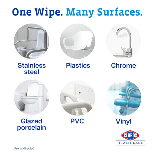 6" 5", 150 Count (Package CLOROX Healthcare VersaSure Cleaner Disinfectant Wipes, x Canister May Vary)
