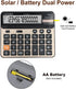 Large Mechanical Calculator, Dual Power Desk Calculator 14 Digit, Extra Large 5In LCD Display for Office, Home, School
