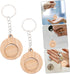 4pcs TEHAUX Bamboo Keychain Shopping Trolley Tokens Lightweight Wooden Keyring for Shopping Cart Use
