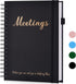 JUBTIC Meeting Notebook for Work with Action Items, Note Taking and Agenda Organizer, Office Planner Supplies, Black