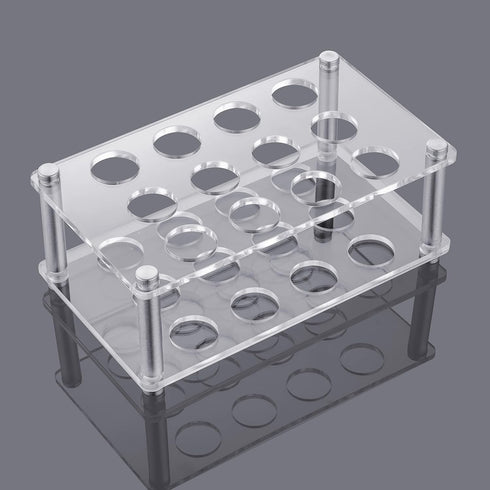Ackers Transparent Acrylic Test Tube Bottle Holder, Built-in Handle, 12 Tube Capacity, 1.1" (27mm) Holes for 80ML Test