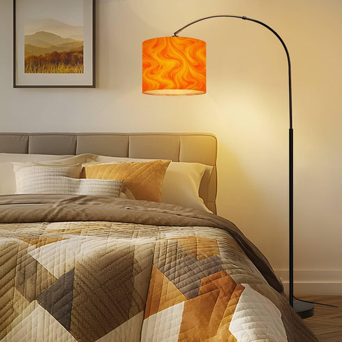 LASENLANP 8.9"x11" Lamp Shade Abstract beautiful red swirl liquid colorful marble surface Orange Drum Lampshade