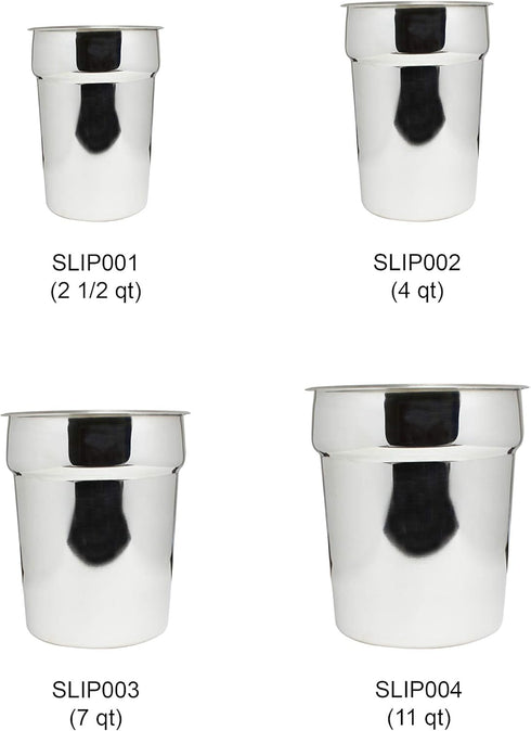 Excellant Thunder Group SLIP001 Inset Pan, 2-1/2 Quart, 5-1/2" Dia. X 7-1/2"H