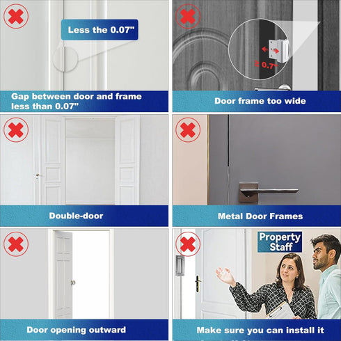 800lbs Door Reinforcement Lock Withstands of Force - White Extra Proof Door Lock for Kids Safety Drilling Required