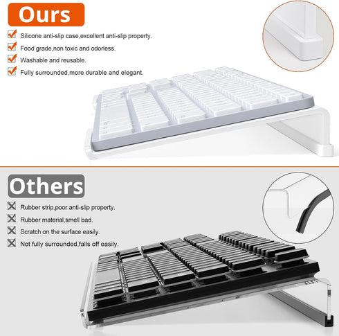 Richboom Acrylic Tilted Computer Keyboard Holder for Easy Ergonomic Typing, Keyboard Stand for Office Desk, Home